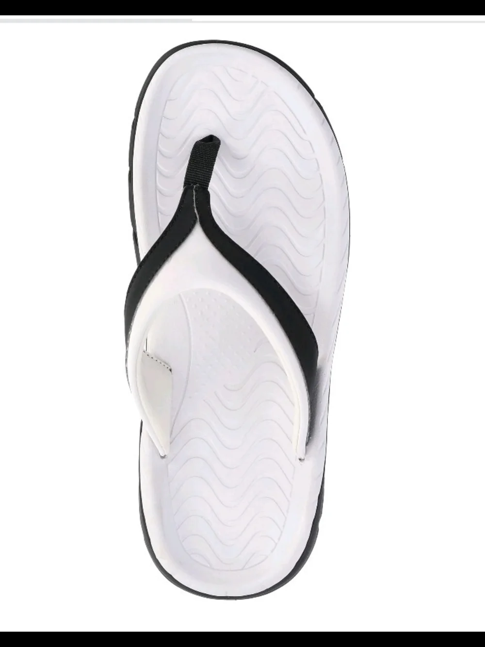 Avia Womens Recovery Thong Sandals Hightail Flip Flops White Black NWT